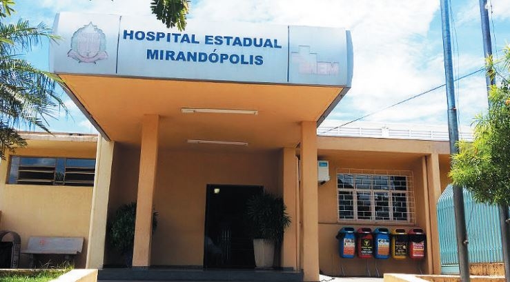 Fachada do  Hospital  Estadual de Mirandópolis, onde quatro mortes pode covid em Birigui foram confirmadas