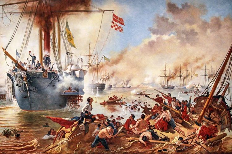 Cópia do original de Vitor Meirelles: a Batalha Naval do Riachuelo. Autor: Oscar Pereira da Silva (1867-1939).
