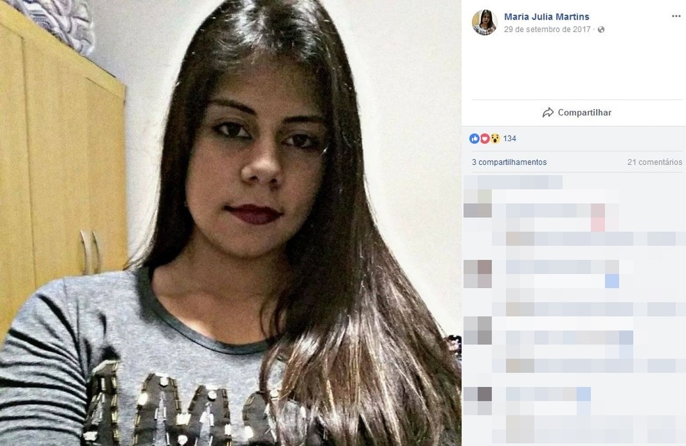 Homem matou a ex-namorada Maria Júlia com 35 golpes de canivete 