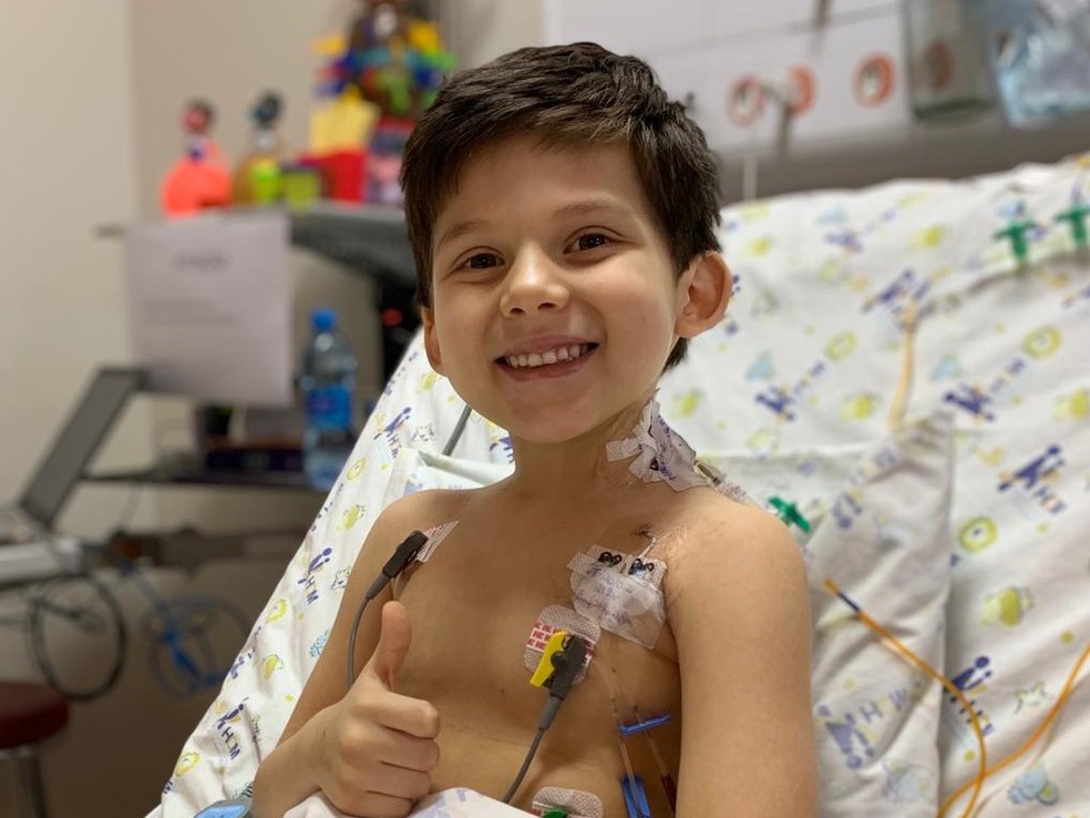 Vitor Ribas da Silva, de 6 anos, passou por transplante do coração no Hospital da Criança e Maternidade — Foto: HCM/Divulgação