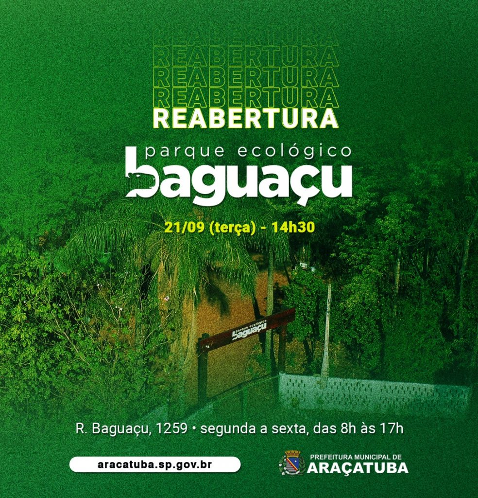 Araçatuba reabre Parque Ecológico no dia da árvore, na próxima terça-feira (21)