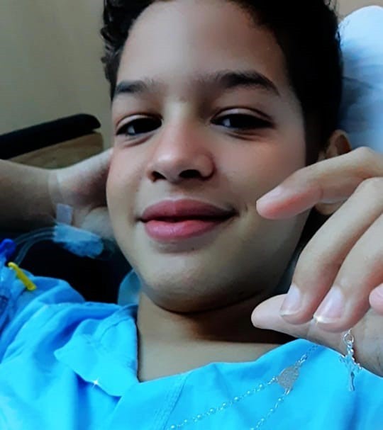 Luiz Otávio Costa Alves, de 12 anos, faz tratamento contra leucemia no Hospital de Amor de Barretos