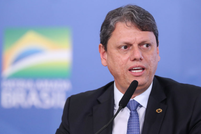 (Brasília - DF, 18/05/2021) Palavras do Ministro da Infraestrutura, Tarcísio de Freitas.
Foto: Isac Nóbrega/PR
