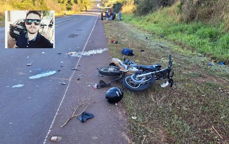 Motociclista chegou a ser resgatado com vida, mas acabou morrendo em Pereira Barreto — Foto: Corpo de Bombeiros/Divulgação