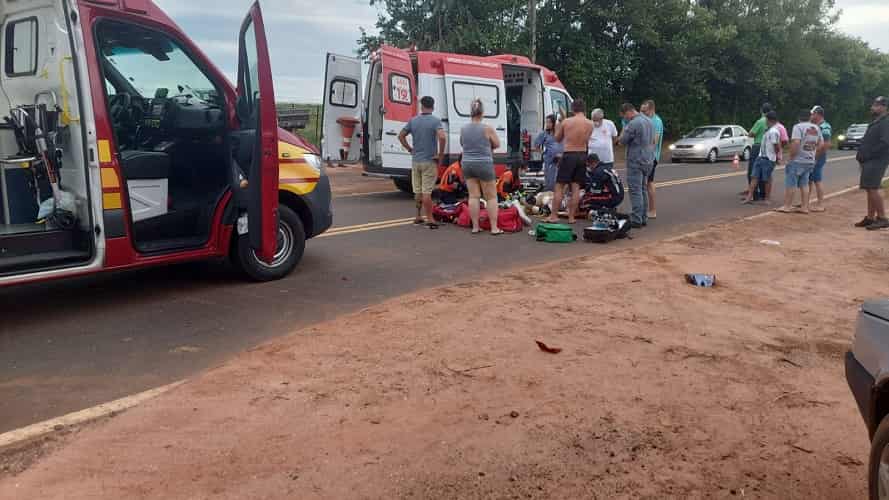 Local do acidente com vítima fatal em Araçatuba (Foto: Reprodução/ WhatsApp)