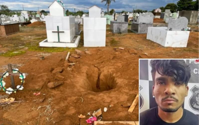 Túmulo de Lázaro Barbosa é violado em Cocalzinho de Goiás — Foto: Divulgação/Polícia Civil
