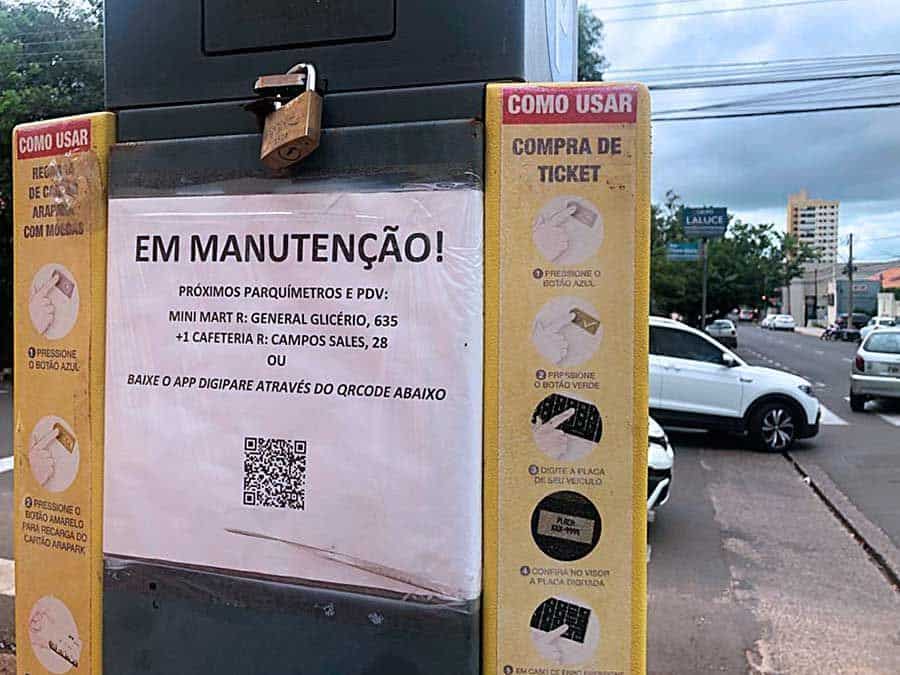 Parquímetros quebrados foram alvo de discussão na Câmara de Araçatuba, recentemente - Foto: Angelo Cardoso/Câmara Municipal