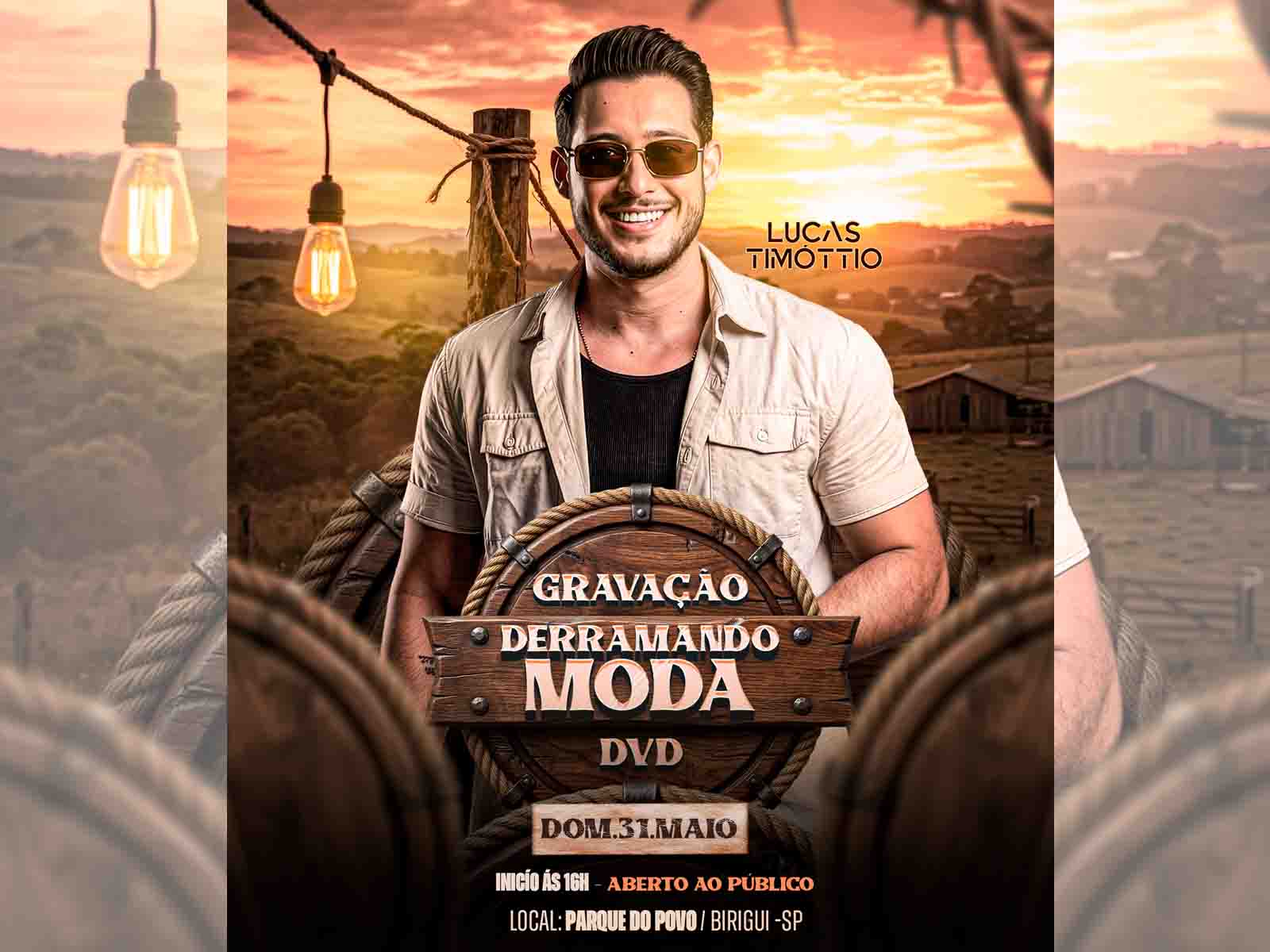 Cantor Lucas Timóteo grava DVD com entrada franca em Birigui lucast