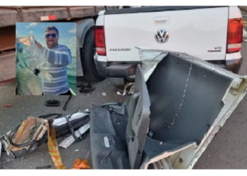 Empresário conhecido como ‘Chico Pomba’ morre após bater caminhonete em caminhão estacionado em Ourinhos — Foto: Passando a Régua/Reprodução