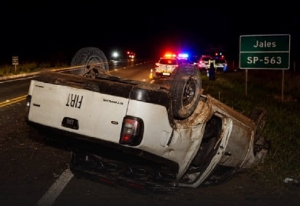 Motorista morre após capotamento na Rodovia Eliezer Montenegro Foto: Jales Agora