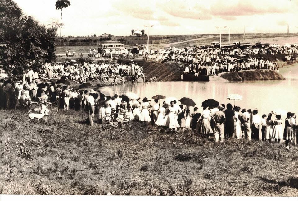 Quando a rotatória da Brasília era uma represa de lazer em Araçatuba moradores se encontravam na antiga represa da Avenida Brasilia