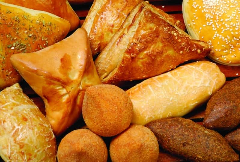 Salgados fritos assados