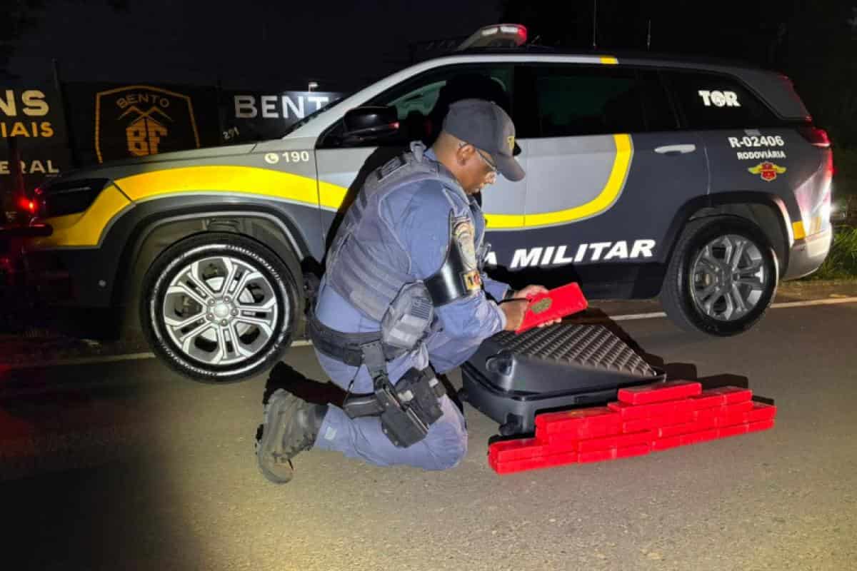 TOR apreende mais de 11 kg de maconha em ônibus na Marechal Rondon Foto/ Polícia Militar Rodoviária
