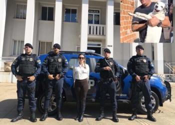 Mariana de Oliveira e Guardas Municipais que atenderam o caso
