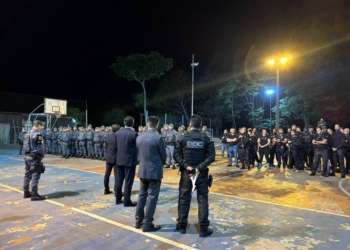 policiais durante Operacao Regresso em Aracatuba