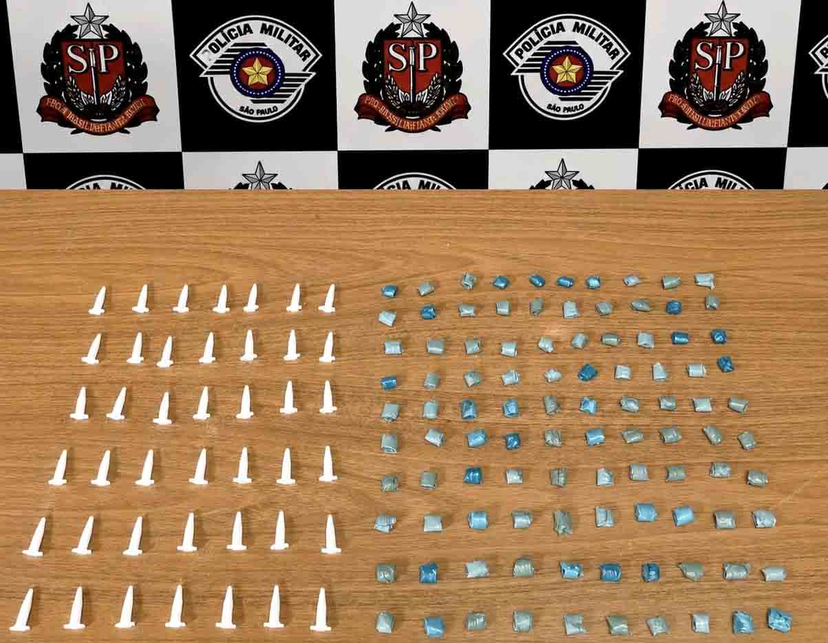 PM apreende mais de 140 porções de drogas e prende suspeito em Araçatuba trafico no rosele