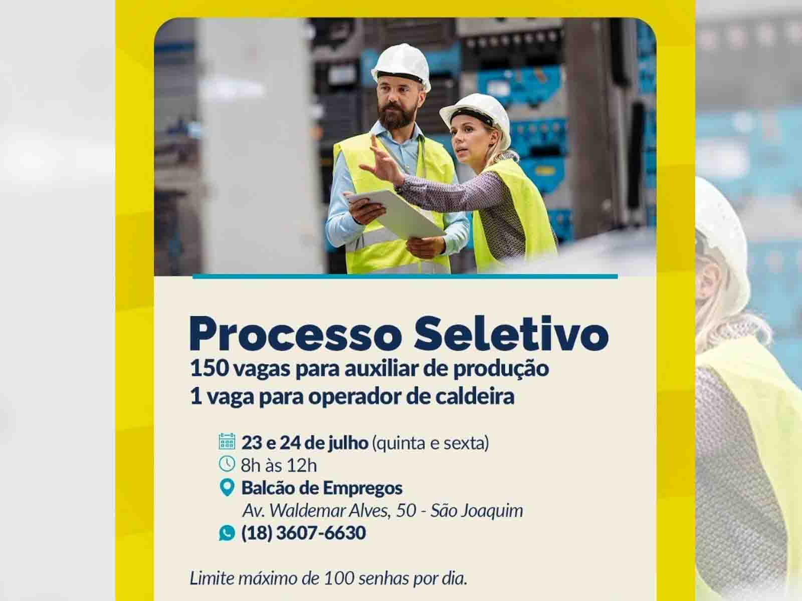 Processo seletivo do Balcão de Empregos oferece 150 vagas temporárias em Araçatuba vaga de emprego