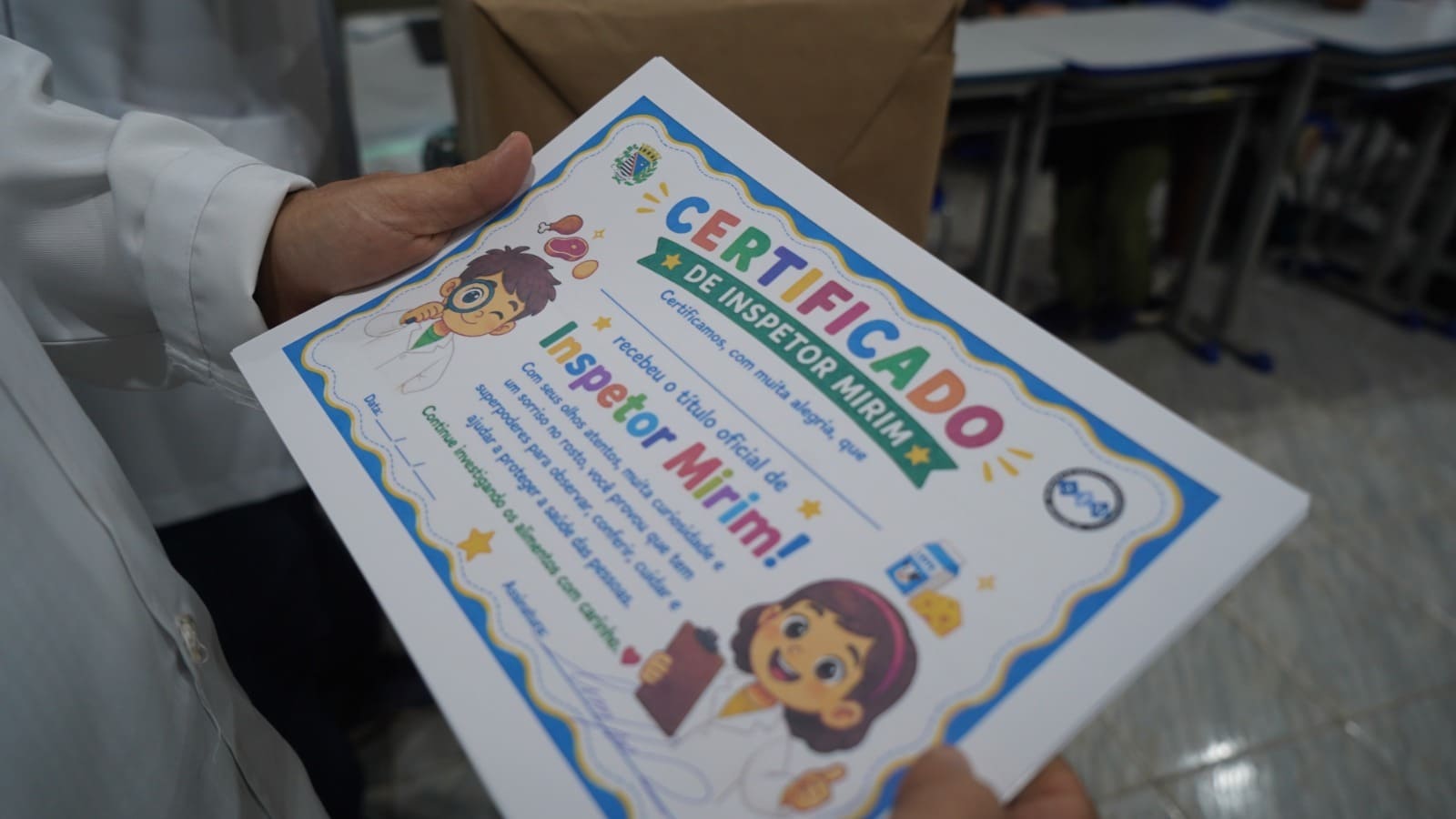 Aula especial forma 'Inspetores Mirins' sobre segurança e qualidade dos alimentos Inspetores Mirins