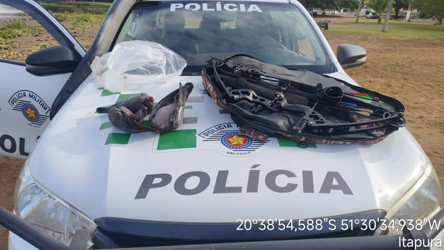 Homem é flagrado caçando aves com arco e flecha na região Pol Amb