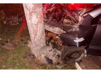 Bebê de 5 meses morre após carro bater em poste no interior de SP Foto: Mais Tupã