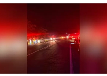 Motociclista morre após batida frontal durante ultrapassagem em rodovia de Tarabai (SP) — Foto: Policia Militar Rodoviária/Divulgação