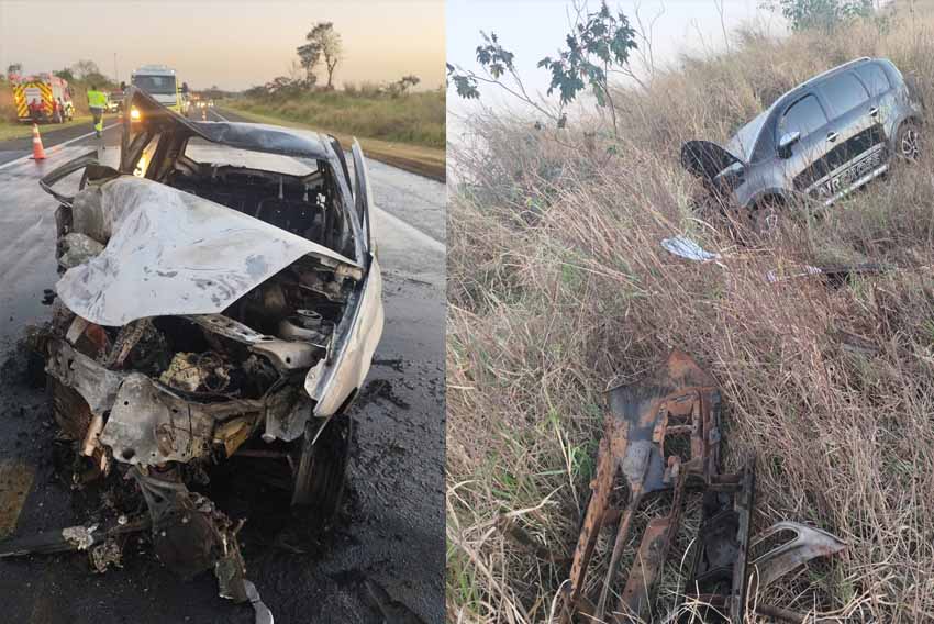 Duas pessoas ficam feridas após colisão frontal entre carros na Elyeser Montenegro acidente em aracangua