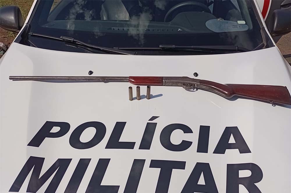 Homem é preso por furto e posse de arma de fogo em Glicério arma espingarda