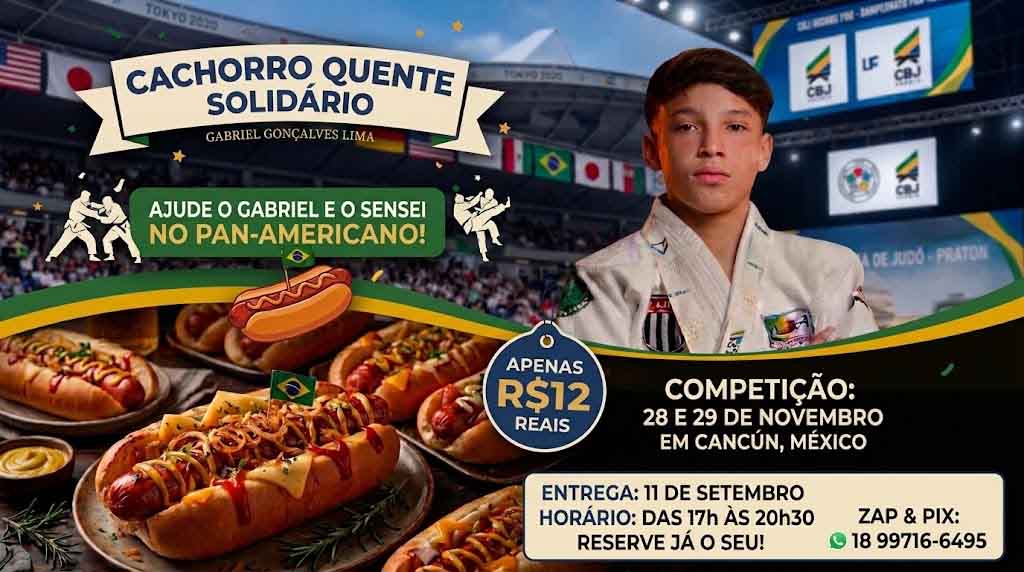 Campanha arrecada fundos para judoca de Araçatuba disputar Pan-Americano campanha judoca gabriel