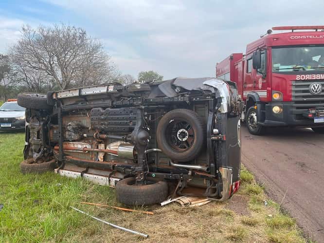 Mulher de 75 anos morre após caminhonete capotar na Marechal Rondon Foto: Manoel Messias/ Mil Notícias