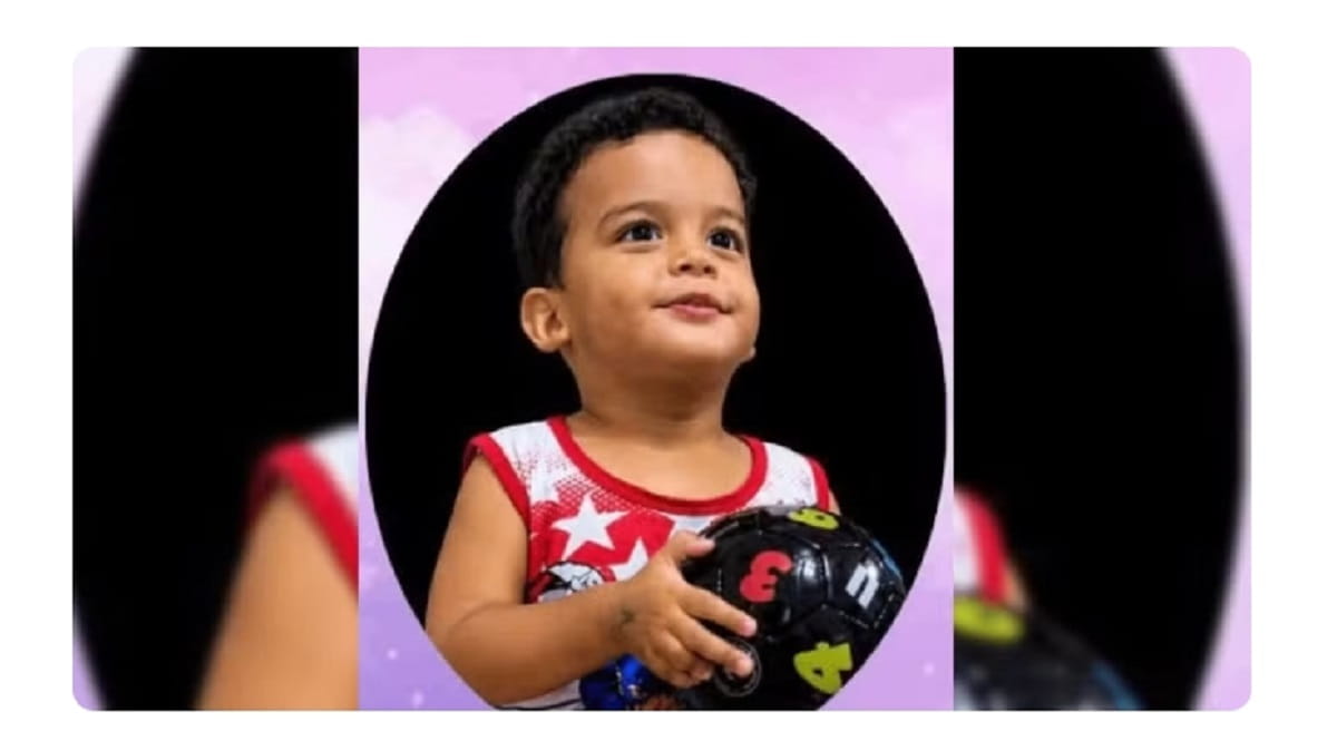 Valentim Gabriel de Souza Presente, de 2 anos, sofreu asfixia mecânica em supermercado de Araraquara (SP) — Foto: Reprodução