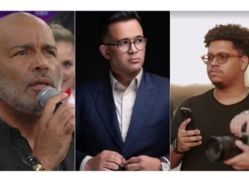 Foto mostra Rick, Bruno Avelar e Paulo Soares, três dos quatro passageiros que estavam no helicóptero que desapareceu em SC — Foto: Reprodução/NSC TV
