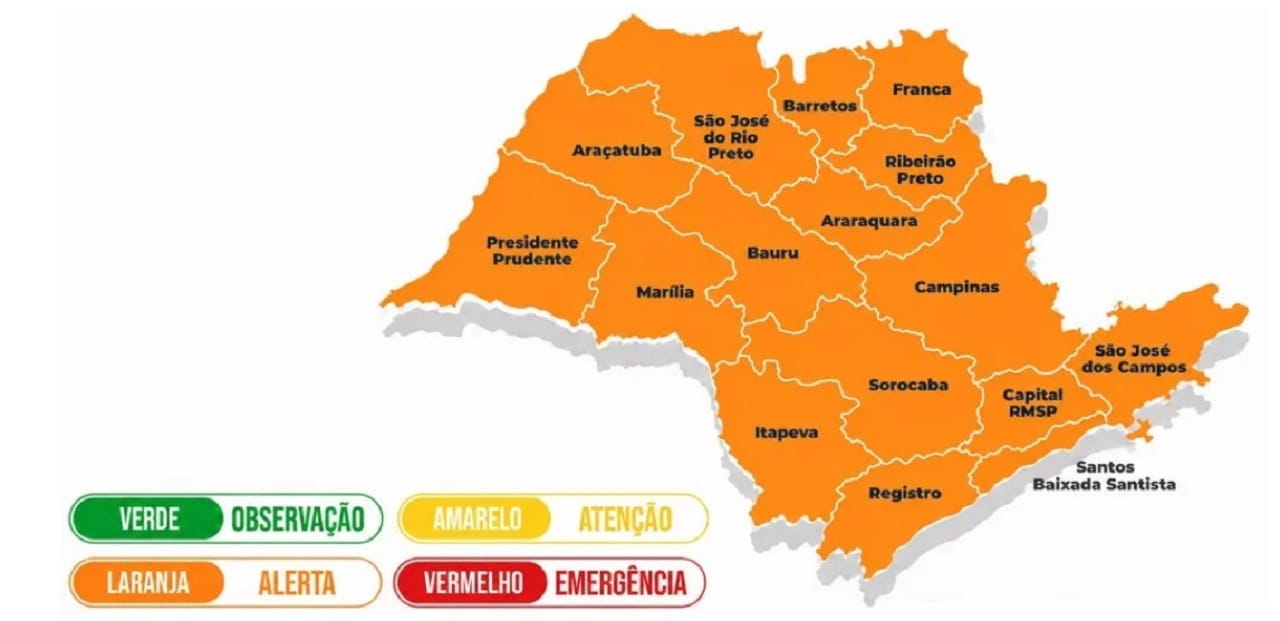 Defesa Civil alerta para temporais no domingo e monta gabinete de crise em SP Mapa