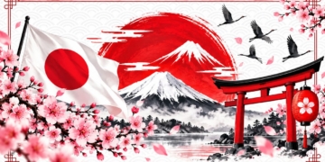 Paisagem Japonesa com Fuji e Sakura