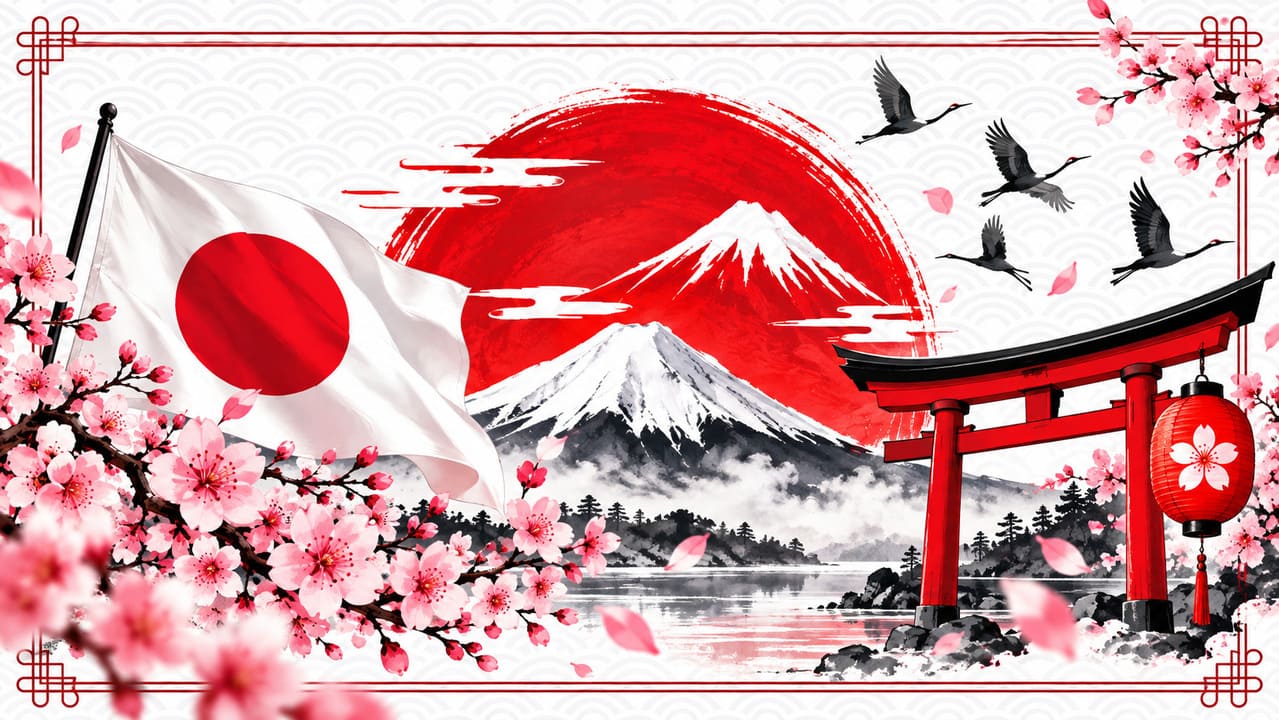 Paisagem Japonesa com Fuji e Sakura