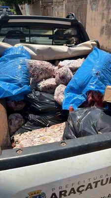 Polícia apreende 500 kg de carne e prende dois irmãos em Araçatuba carne irregular 1
