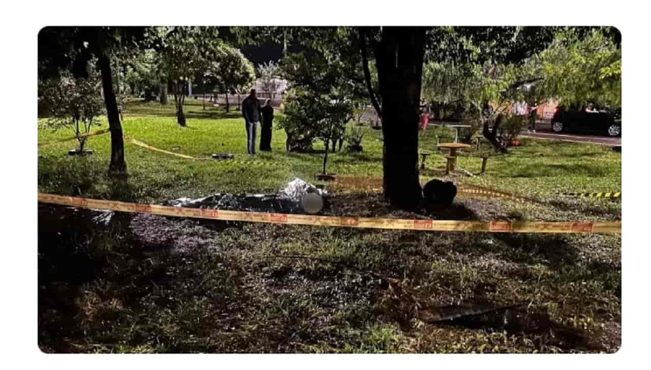 Casal morre atingido por raio embaixo de árvore no interior de SP Casal morre após ser atingido por descarga elétrica em Ourinhos (SP) — Foto: Polícia Civil