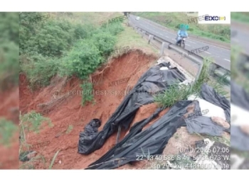 Desabamento de talude interdita alça de acesso da rodovia SP-294 em Marília (SP) — Foto: CCO da Concessionária EIXO SP/Artesp