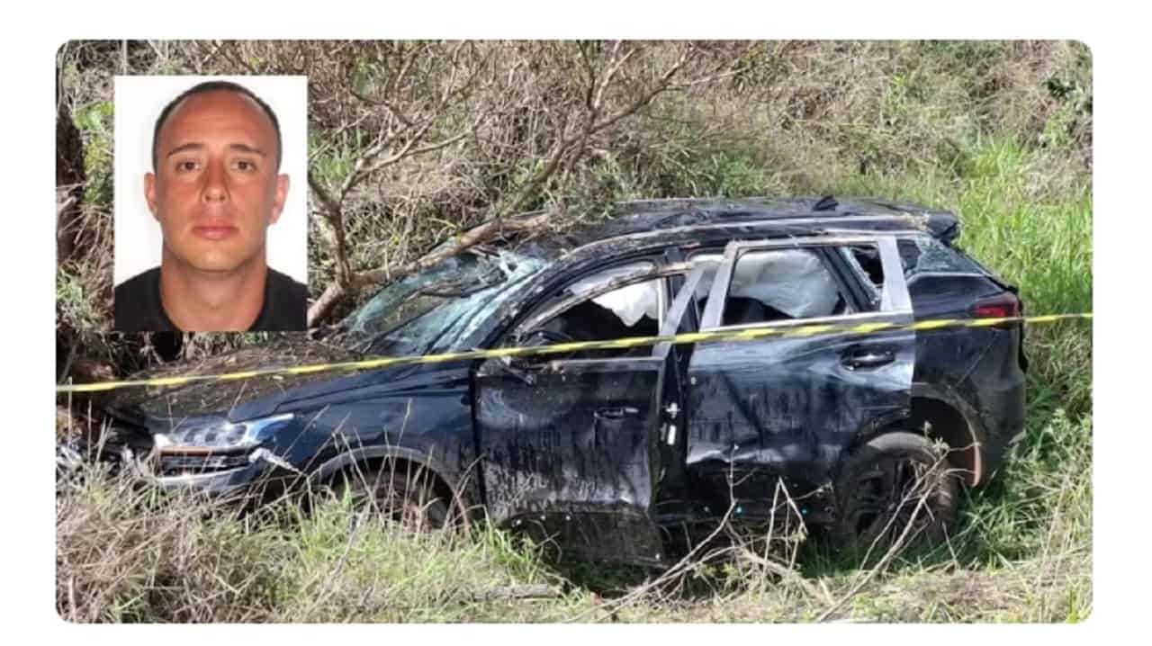 Motorista atira contra policiais, capota carro e morre na rodovia Marechal Rondon Jonatan Aparecido de Paula César foge de abordagem policial, atira contra a polícia, é baleado, capota carro e morre na SP-300 — Foto: Polícia Civil/Divulgação